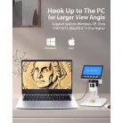 Hordozhatós elektronikus digitális mikroszkóp, 4,3" LCD kijelzővel, MicroSD/TF kártya támogatás, 50X-1000X képnagyítással, fényerősség szabályzó, fehér