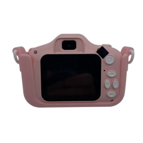 Gyermek Fényképező és Kamera, Dupla kamera: elől/hátul lencsével, állatfigurás, szelfi funkció, 2” LCD kijelző, max.64GB MicroSD, pink