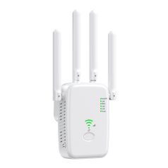   Urlant Wi-Fi WLAN Jelerősítő Repeater, 2,4GHz Wi-Fi, LAN/WAN Ethernet port, WPS, 300Mbps, 4 antenna, fehér