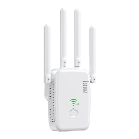 Urlant Wi-Fi WLAN Jelerősítő Repeater, 2,4GHz Wi-Fi, LAN/WAN Ethernet port, WPS, 300Mbps, 4 antenna, fehér