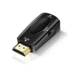 HDMI->VGA+Jack átalakító adapter, HDMI apa -> VGA anya + 3.5mm Jack anya, fekete