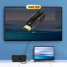 HDMI->VGA+Jack átalakító adapter, HDMI apa -> VGA anya + 3.5mm Jack anya, fekete