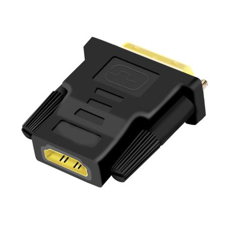 DVI/HDMI átalakitó adapter, DVI apa/HDMI anya, fekete