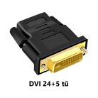 DVI/HDMI átalakitó adapter, DVI apa/HDMI anya, fekete