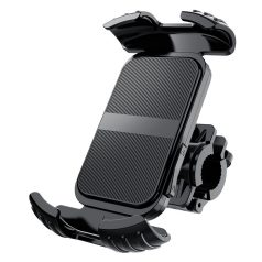   Kerékpár és Motorkerékpáros Mobiltelefontartó YF80, Kormányra rögzíthető, 360°-ban forgatható, csúszásgátló, fekete