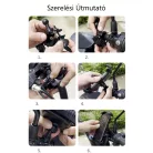 Kerékpár és Motorkerékpáros Mobiltelefontartó YF80, Kormányra rögzíthető, 360°-ban forgatható, csúszásgátló, fekete