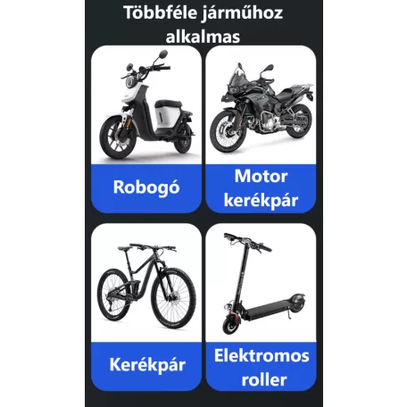 Kerékpár és Motorkerékpáros Mobiltelefontartó YF80, Kormányra rögzíthető, 360°-ban forgatható, csúszásgátló, fekete