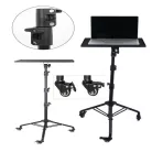 Multifunkciós Projektor Állvány, 60-135cm, laptophoz/projektorhoz, telefon tartóval, guruló talp, állítható magasság, forgatható tálca, fekete