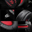Gamer fejhallgató, USB + 2db 3,5mm Jack, vezetékes headset, beépített mikrofon, 7 színű RGB világítás, fekete