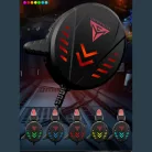 Gamer fejhallgató, USB + 2db 3,5mm Jack, vezetékes headset, beépített mikrofon, 7 színű RGB világítás, fekete