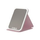 Professzionális LED-es Kozmetikai Tükör, sminkhez, állítható fényerő, összecsukható, érintős szenzor, újratölthető akkumulátor, pink