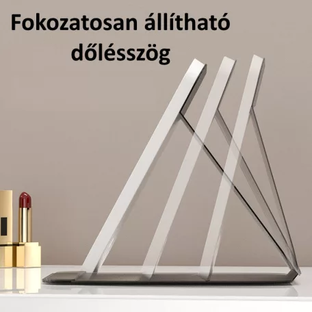 Professzionális LED-es Kozmetikai Tükör, sminkhez, állítható fényerő, összecsukható, érintős szenzor, újratölthető akkumulátor, fehér