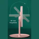 Professzionális LED-es kozmetikai tükör, sminkhez, 3 féle világítás, állítható fényerősséggel, érintő szenzoros, újratölthető akkumulátor, pink