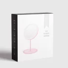 Professzionális LED-es kozmetikai tükör, sminkhez, 3 féle világítás, állítható fényerősséggel, érintő szenzoros, újratölthető akkumulátor, pink