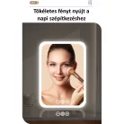 Professzionális LED-es Kozmetikai Tükör, sminkhez, állítható fényerő, támasztó láb, érintős szenzor, újratölthető akkumulátor, pink