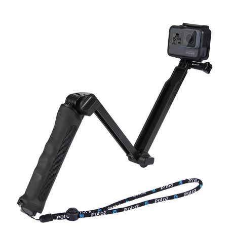 PULUZ Sportkamera Szelfibot, összecsukható kar, max.63cm, tripod állvány funkció, DJI/GoPro sportkamerához, fekete