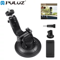   PULUZ Sportkamera Tapadókorongos Állvány/Tartó, GoPro/Ant/Coyote/DJI sport kamerákkal kompatibilis, mobiltelefon tartóval, fekete