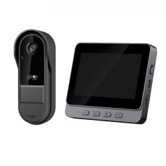   Vezeték nélküli videós kapucsengő, 6 hangerő fokozat, 4.3″ IPS HD kijelző, max 160m hatótáv, éjjellátó funkció, IP65 vízvédettség, fekete