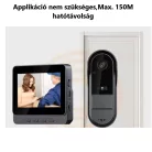 Vezeték nélküli videós kapucsengő, 6 hangerő fokozat, 4.3″ IPS HD kijelző, max 160m hatótáv, éjjellátó funkció, IP65 vízvédettség, fekete