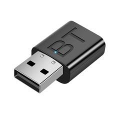   Bluetooth adapter, Bluetooth V5.0, USB/3.5 mm-es jack audio, hangszóróhoz trasmitter/receiver, fekete