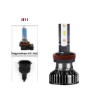 LED autó fényszóró izzó, H11 típusú, 2db/szett, 3000K színhőmérséklet, CANBUS, 20W, meleg fény, szürke