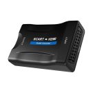 Scart -> HDMI átalakító adapter, Scart anya -> HDMI anya, analóg->digitális audio-video konverter, full HD, Kompatibilis Laptop / PC / TV / DVD, fekete