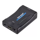 HDMI -> Scart átalakító adapter, HDMI anya -> Scart anya, digitális->analóg audio-video konverter, full HD, Kompatibilis Laptop / PC / TV / DVD, fekete
