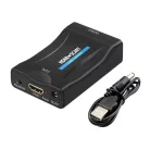 HDMI -> Scart átalakító adapter, HDMI anya -> Scart anya, digitális->analóg audio-video konverter, full HD, Kompatibilis Laptop / PC / TV / DVD, fekete