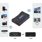 HDMI -> Scart átalakító adapter, HDMI anya -> Scart anya, digitális->analóg audio-video konverter, full HD, Kompatibilis Laptop / PC / TV / DVD, fekete