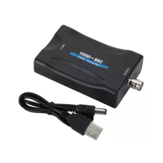   HDMI -> BNC átalakító adapter, HDMI anya -> BNC anya, audio-video konverter, Kompatibilis Laptop / PC / TV / DVD, fekete