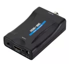 HDMI -> BNC átalakító adapter, HDMI anya -> BNC anya, audio-video konverter, Kompatibilis Laptop / PC / TV / DVD, fekete