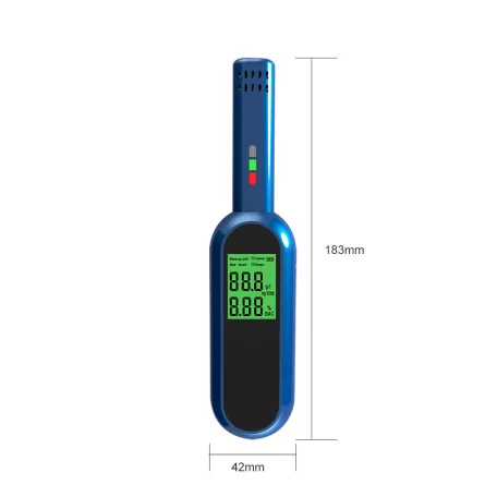 Professzionális Digitális Alkoholszonda, LCD kijelzővel, gyors elemzés, pontosság +/- 0,01% BAC, érintésmentes, újratölthető akkumulátor, szürke