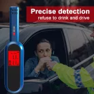 Professzionális Digitális Alkoholszonda, LCD kijelzővel, gyors elemzés, pontosság +/- 0,01% BAC, érintésmentes, újratölthető akkumulátor, szürke