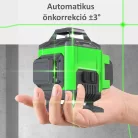 Professzionális lézeres szintező, 8 soros, 360°, ±3°, Önbeálló funkció, 515nm-es lézerdióda, Pontosság ±1.5mm/7M, 30M hatótávolság, fekete/kék