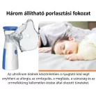 Hordozható ultrahangos inhalátor, csendes technológia, 3 fokozatba állítható porlasztó, gyerekeknek és felnőtteknek, fehér/kék