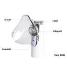 Hordozható ultrahangos inhalátor, csendes technológia, 3 fokozatba állítható porlasztó, gyerekeknek és felnőtteknek, fehér