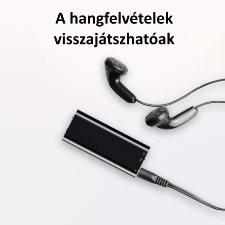 Digitális Diktafon SK892, zajcsökkentés, alumínium ház, 8GB, ezüstszínű gombok, fekete