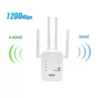 Urlant Wi-Fi WLAN Jelerősítő Repeater, 2,4GHz/5GHz, AC 1200Mbps, 4 antenna, LAN port, fehér