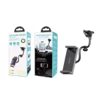 Autós Mobiltelefon-, Tablet- és GPS-navigáció tartó, tapadókorongos, szélvédőre, műszerfalra, fekete