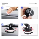 Autós Mobiltelefon-, Tablet- és GPS-navigáció tartó, tapadókorongos, szélvédőre, műszerfalra, fekete