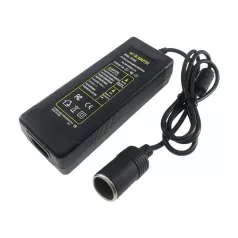   Hálózati Szivargyújtós Átalakító Adapter, AC 230V, DC 12V/5A/60W, szivargyújtóra alakít, 2 méter, fekete