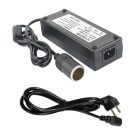 Hálózati Szivargyújtós Átalakító Adapter, AC 230V, DC 12V/10A/120W, szivargyújtóra alakít, 2.2 méter, fekete