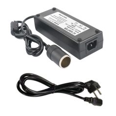   Hálózati Szivargyújtós Átalakító Adapter, AC 230V, DC 12V/10A/120W, szivargyújtóra alakít, 2.2 méter, fekete
