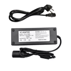   Hálózati Szivargyújtós Átalakító Adapter, AC 230V, DC 12V/10A/120W, szivargyújtóra alakít, 2.2 méter, fekete