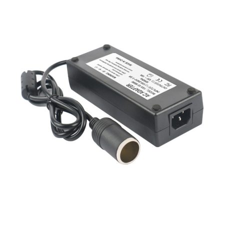 Hálózati Szivargyújtós Átalakító Adapter, AC 230V, DC 12V/10A/120W, szivargyújtóra alakít, 2.2 méter, fekete