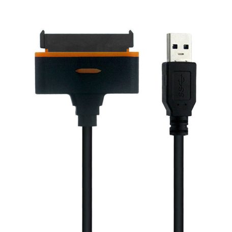 SATA-USB 3.0 adapter kábel, 2.5/3.5" SSD vagy HDD meghajtókhoz, Plug and Play, fekete