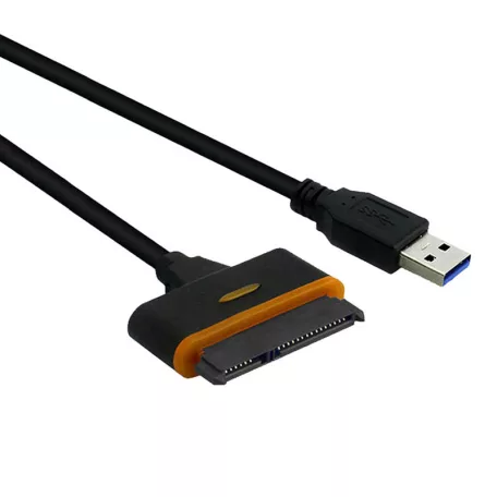 SATA-USB 3.0 adapter kábel, 2.5/3.5" SSD vagy HDD meghajtókhoz, Plug and Play, fekete