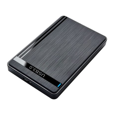 Külső merevlemez ház, USB 3.0, 2.5" SATA HDD, max. 3TB SSD/HDD-vel kompatibilis, fekete