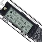 Külső M.2 SSD merevlemez ház, M.2 PCIe NVMe SSD-hez dokkoló funkcióval, LCD kijezővel, 10Gbps, Type-C kimenet, ABS ház, max 4TB, átlátszó