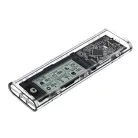 Külső M.2 SSD merevlemez ház, M.2 PCIe NVMe SSD-hez dokkoló funkcióval, LCD kijezővel, 10Gbps, Type-C kimenet, ABS ház, max 4TB, átlátszó